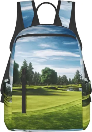 Travel Backpack Golf Course Lawn Laptop Backpack Lightweight Computer Bag Gift for Women Men Hiking Daypack