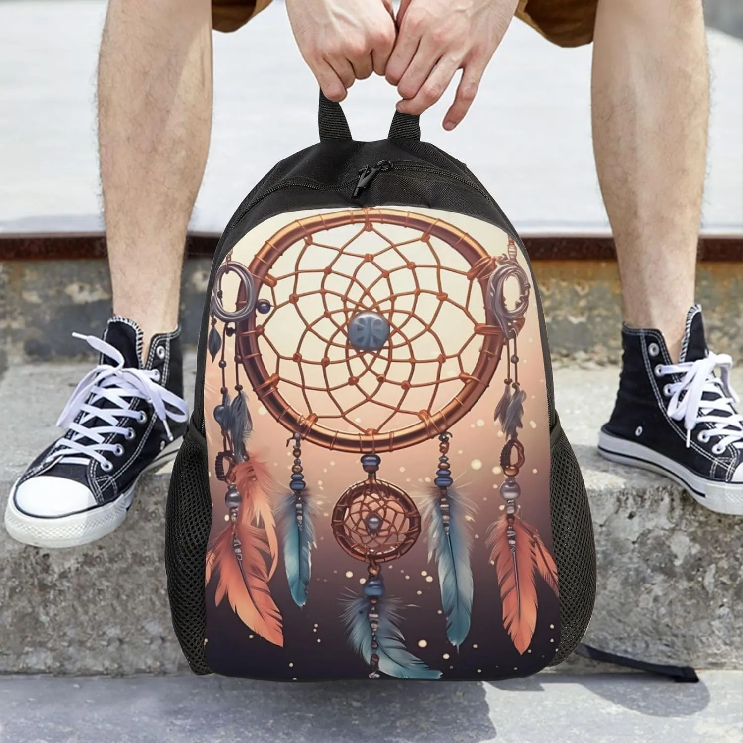 Travel Backpack Native American Dream Catcher Carry on Backpack Lightweight Business 16inches Laptop Backpack for Men Women