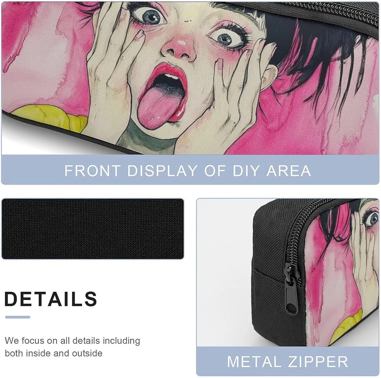 Travel Backpack Set, 17 Inch College Backpack with Thermal Lunch Bag Cute Goth Gothic Art Pencil Pouch Casual Bookbag Insulated Meal Bag