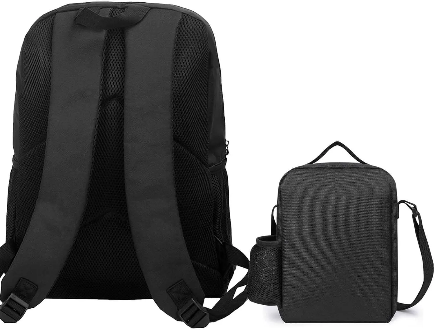 Travel Backpack Set, 17 Inch College Backpack with Thermal Lunch Bag Cute Goth Gothic Art Pencil Pouch Casual Bookbag Insulated Meal Bag