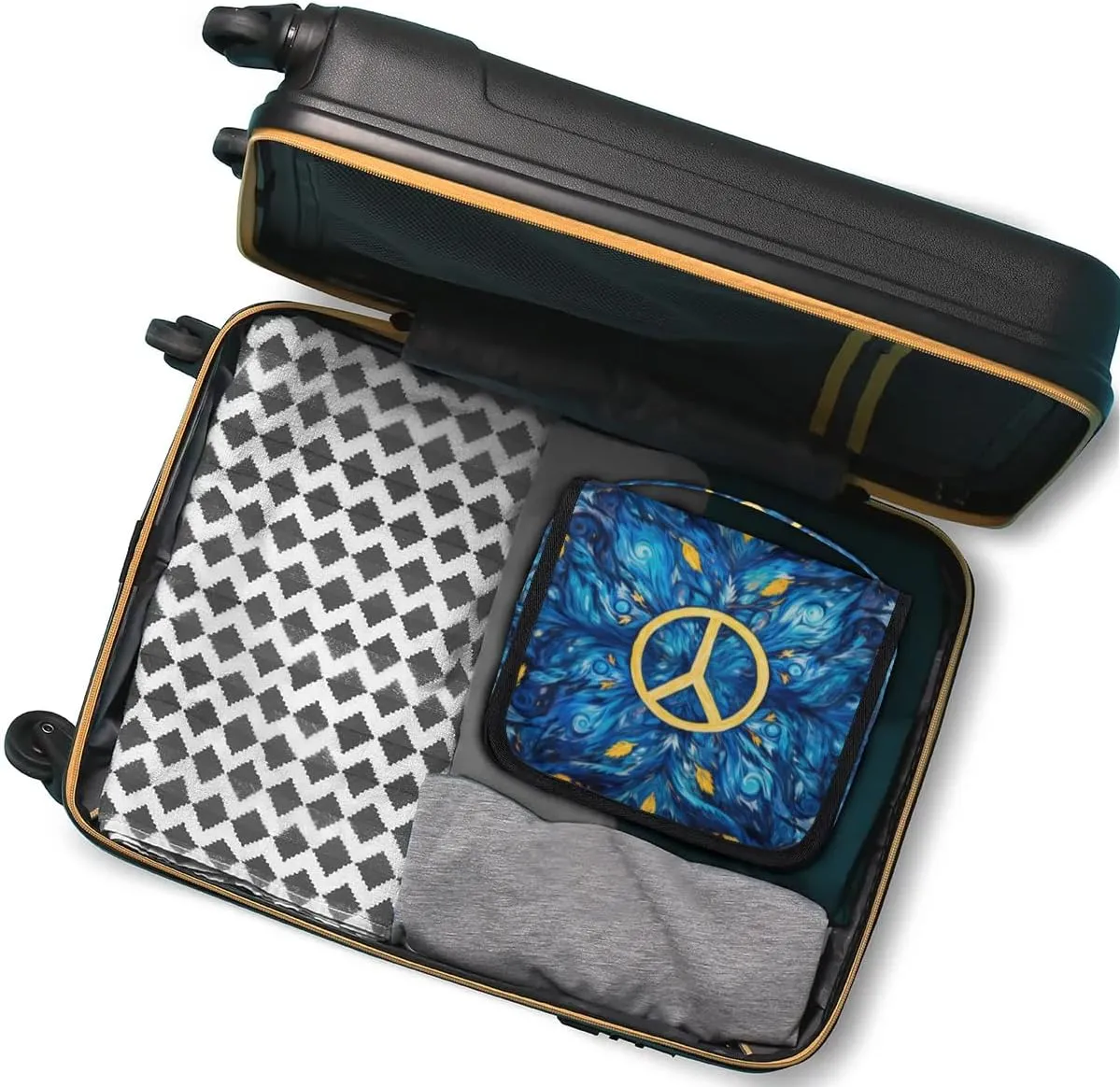 Travel Hanging Toiletry Bag for Women Men All Kinds Of Peace Oil Painting Cosmetic Bag Waterproof Makeup Organizer for Accessories, Shampoo, Full Sized Container, Toiletries for Bathroom Shower