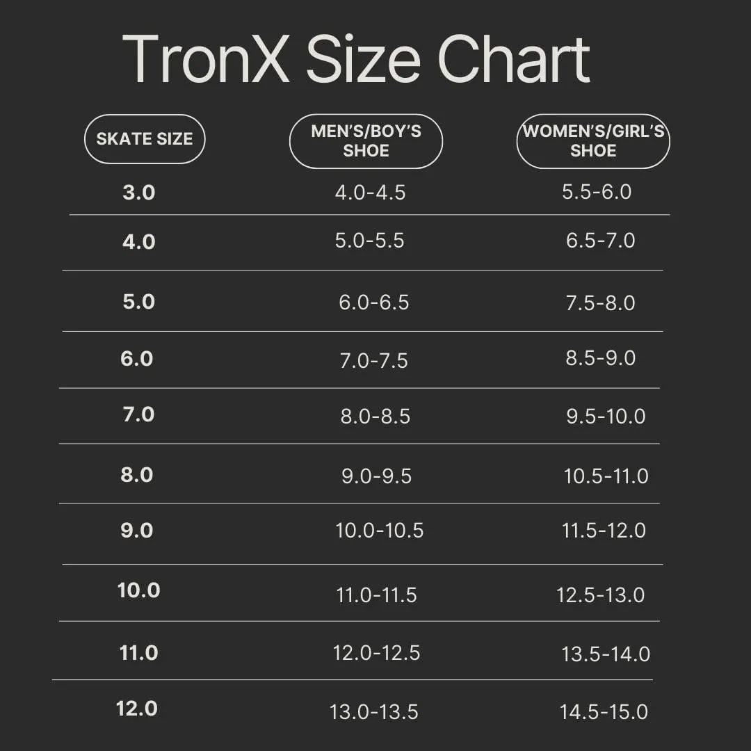 TronX Stryker 3.0 Senior Adult Men Women Junior Kids Ice Hockey Skates, New Model
