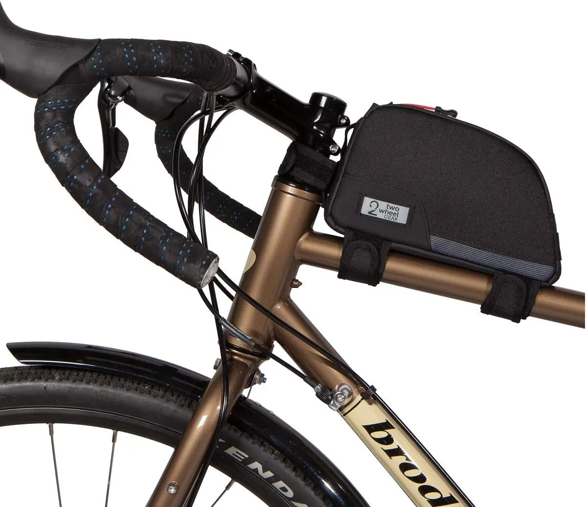 Two Wheel Gear - Commute Top Tube Frame Bag (1 L) - Water Resistant Gas Tank Style Bike Bag with Waterproof Zippers, Perfect for Mountain Biking, Commuting, and Touring