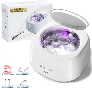 Ultrasonic Retainer Cleaner, 250 ML Retainer Cleaner Machine for for Denture, Mouth Guard, Aligner, Braces, Toothbrush Heads, Jewelry, 45kHz Sonic Retainer Cleaner