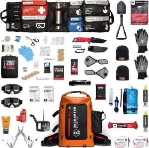 Uncharted Supply Co. The Seventy2 Pro 2-Person Survival System (Black) - 72 Hour Emergency Preparedness Kit - Ideal for Your Car, Home, Survival Readiness, and Camping