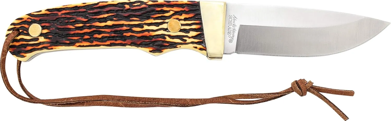 Uncle Henry PH1N Pro Hunter 8.1in 7Cr17MoV High Carbon S.S. Full Tang Fixed Blade Knife with 3.6in Blade and Staglon Handle for Outdoor, Hunting and Camping