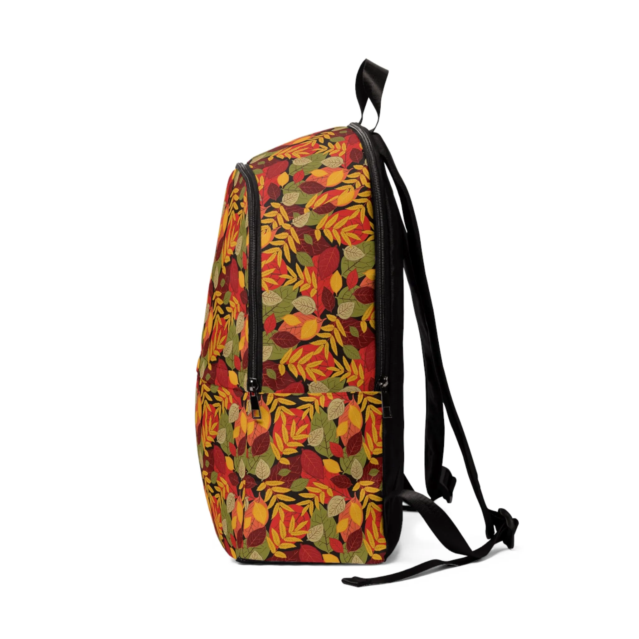 Unisex Fabric Backpack with a Leaf Pile Vintage Design