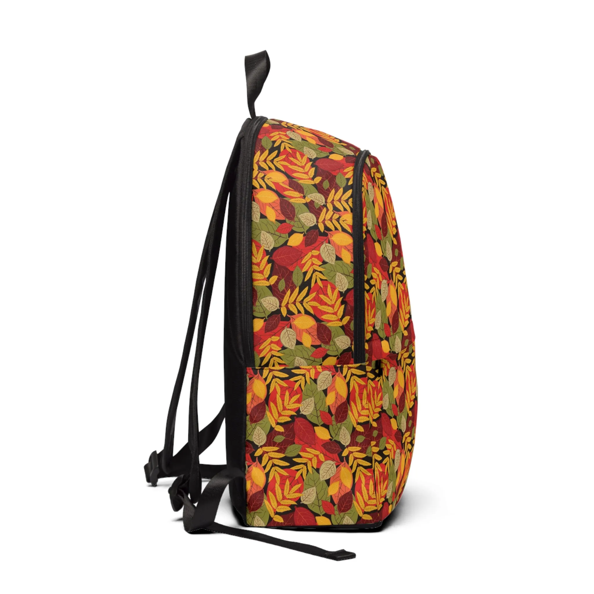 Unisex Fabric Backpack with a Leaf Pile Vintage Design