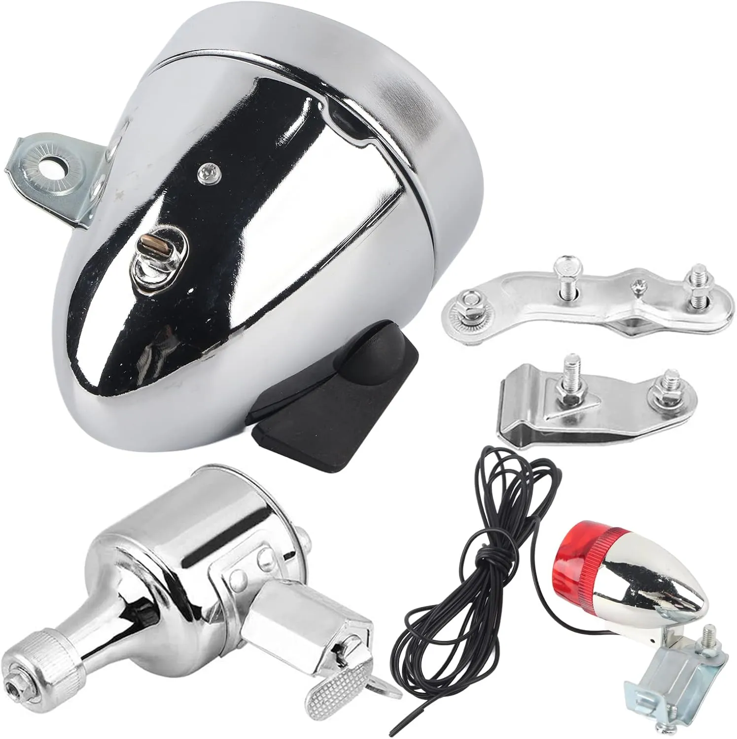 Universal 12V 6W Friction Generator Dynamo Headlight Tail Light Kit for Motorized Bike Headlight Tail Light Kit
