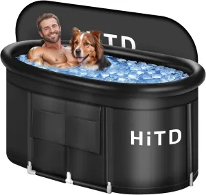 Upgraded Cold Plunge Tub for Athletes with Inflatable Neck Rest Ring,Grand Edition Ice Bath for Recovery,Ice Bath Tub with Cover and Handbag,Cold Plunge for Family Garden,Gyms,Arena and Indoor Use