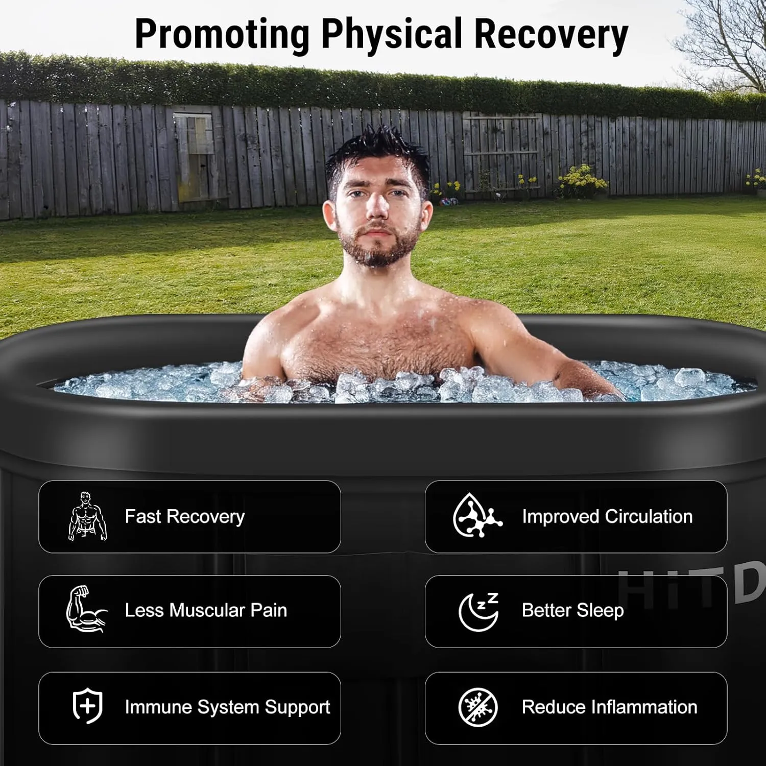 Upgraded Cold Plunge Tub for Athletes with Inflatable Neck Rest Ring,Grand Edition Ice Bath for Recovery,Ice Bath Tub with Cover and Handbag,Cold Plunge for Family Garden,Gyms,Arena and Indoor Use
