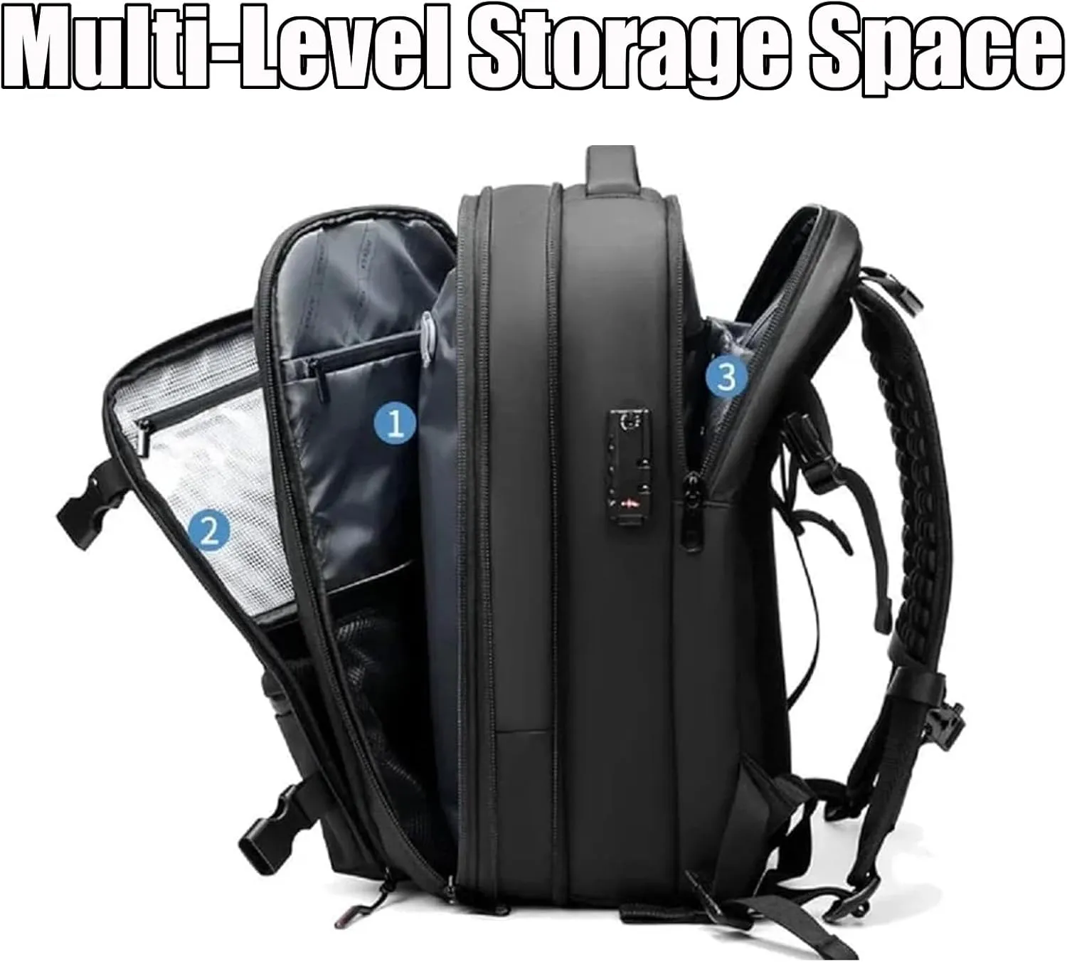 Vaccage Backpack, Vaccage Bag, Vaccage Back Pack, 60L Expandable Travel Smart Backpack with Vacuum Compression, with Pump (Blue(No Air Pump))