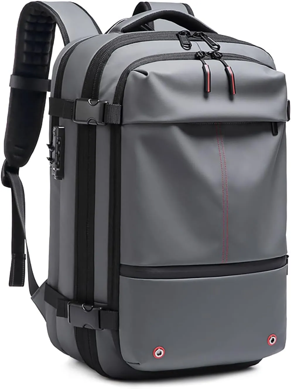 Vacpack Backpack, Airback Backpack with Pump, 60L Expandable Backpack with Vacuum Compression, Waterproof and Anti-Theft Air Vacuum Backpack for Travel (Gray, No Air Pump)