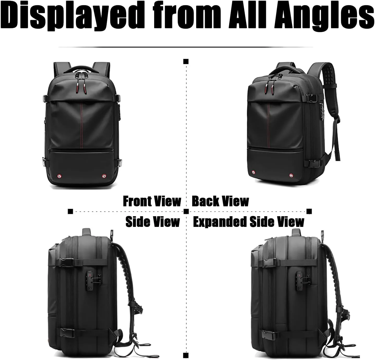 Vacpack Backpack, Airback Backpack with Pump, 60L Expandable Backpack with Vacuum Compression, Waterproof and Anti-Theft Air Vacuum Backpack for Travel (Gray, No Air Pump)