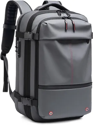 Vacpack Backpack, Airback Backpack with Pump, 60L Expandable Backpack with Vacuum Compression, Waterproof and Anti-Theft Air Vacuum Backpack for Travel (Gray, No Air Pump)