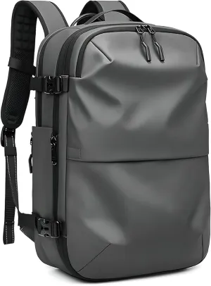 VacPack Backpack with Vacuum, 60L Airback Backpack, Waterproof with TSA Lock, Compression Feature, Fits 17” Laptop, Ideal for Airplane Travel (Dark Gray)