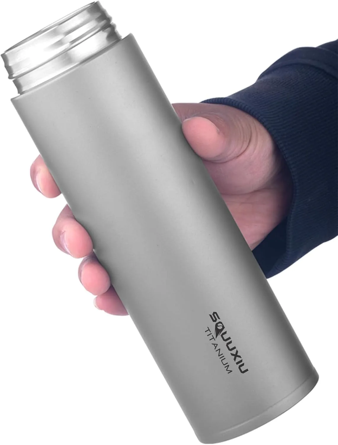 VACUUM FLASK INSULATED WATER BOTTLE WITH TEA FILTER FOR CAMPING HIKING (Ice Flower)