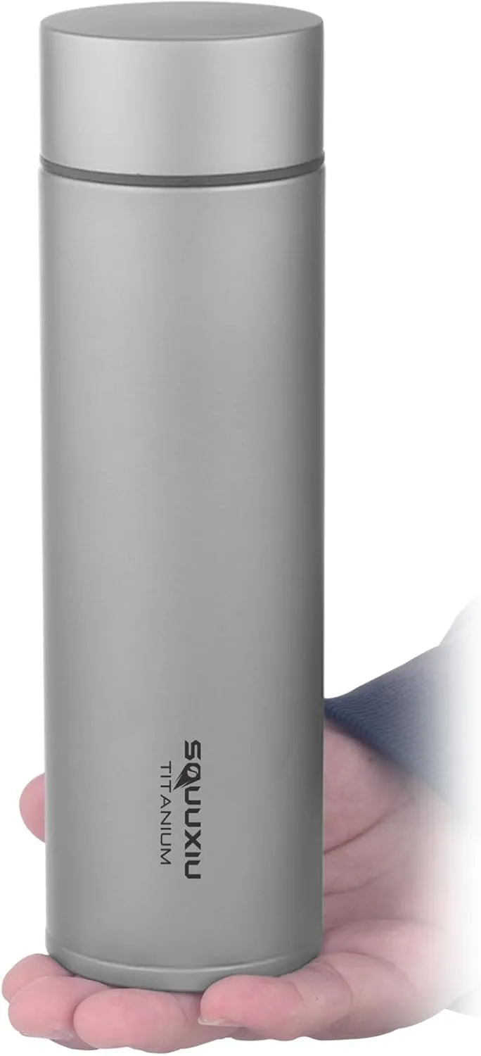 VACUUM FLASK INSULATED WATER BOTTLE WITH TEA FILTER FOR CAMPING HIKING (Ice Flower)