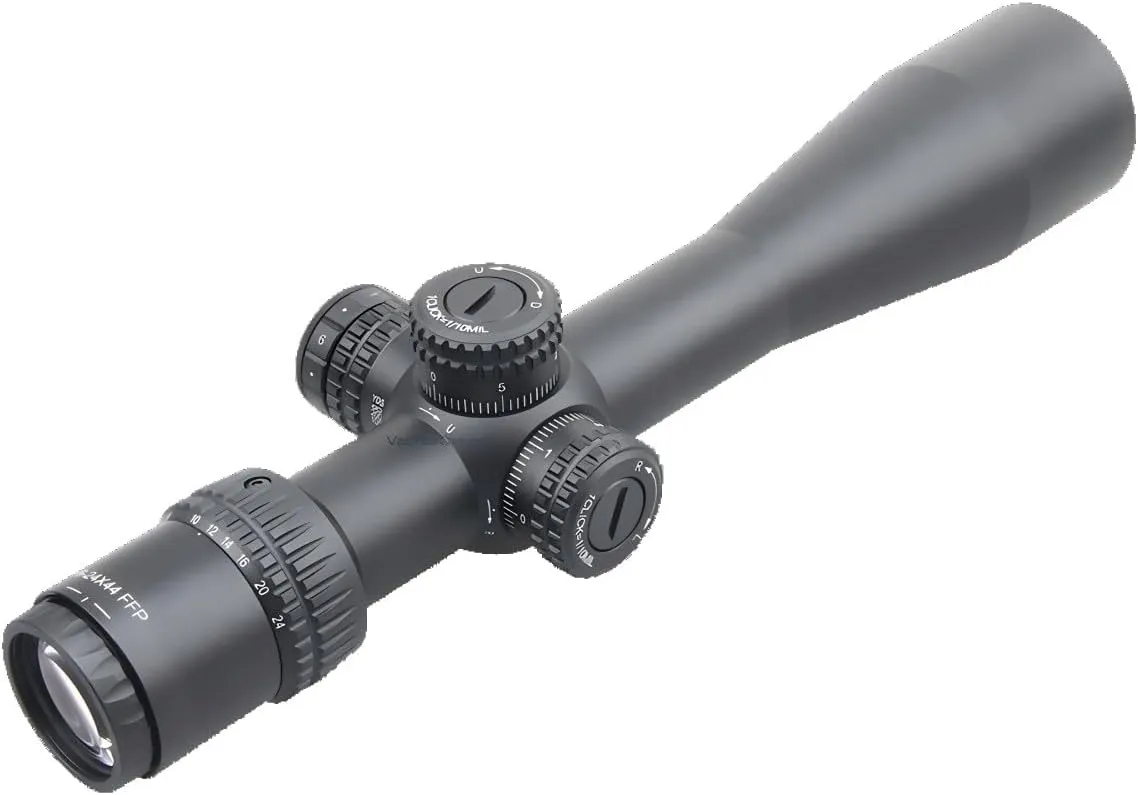 Vector Optics Veyron 4X 44mm IR 30mm Monotube First Focal Plane Riflescope Illumination Etched Reticle Turret Lock Side Focus for Compact Air Guns and Lightweight Firearms