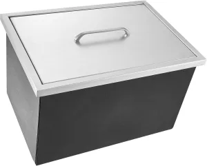 VEVOR Drop in Ice Chest, 20" L x 14" W x 12" H Stainless Steel Ice Cooler, Commercial Ice Bin with Cover, 40 qt Outdoor Kitchen Ice Bar, Drain-Pipe and Drain Plug Included, for Cold Wine Beer