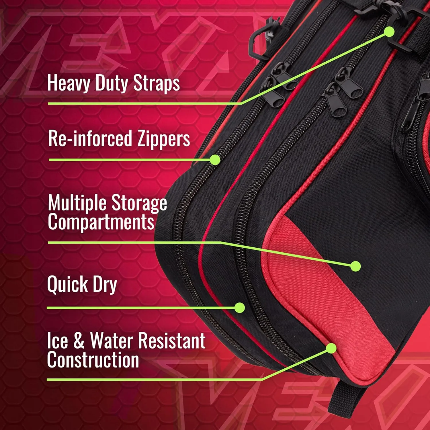 Vexan Ice Fishing Rod Case - Water-Resistant Ice Fishing Tackle Bag, Ice Rod Case - 36" Portable Rod Carrier, Fishing Rod Travel Case, Fly Fishing Bag - Fits 8 Rods, Tip-Ups, & Lures