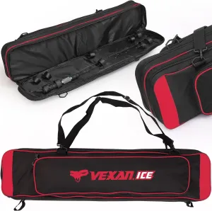 Vexan Ice Fishing Rod Case - Water-Resistant Ice Fishing Tackle Bag, Ice Rod Case - 36" Portable Rod Carrier, Fishing Rod Travel Case, Fly Fishing Bag - Fits 8 Rods, Tip-Ups, & Lures