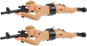 VICASKY 2pcs Electric Crawling Soldier Interactive Army Figures for Boys Skill Building Tummy Early Development Plaything for Imaginative Exploration