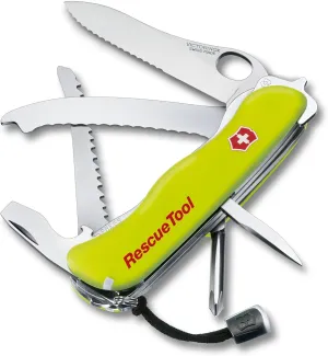 Victorinox Rescue Tool 15 Function Swiss Knife Including Glass Cutter Saw and Glass Breaker Fluorescent Yellow