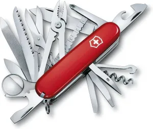 Victorinox Swisschamp, Swiss Army Knife, Red with Leather Case in Blister Pack