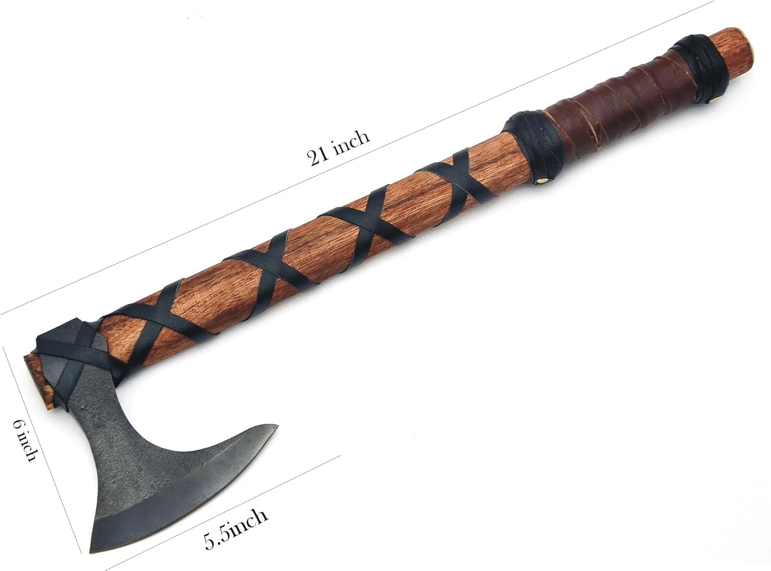Viking Axe of Ragnar Lothbrok Axe's with Genuine Leather Sheath Hand Forged Ash Wood Handle Axes High Carbon Steel Bearded Axes Viking Gifts for Men (VK-AXE-04)