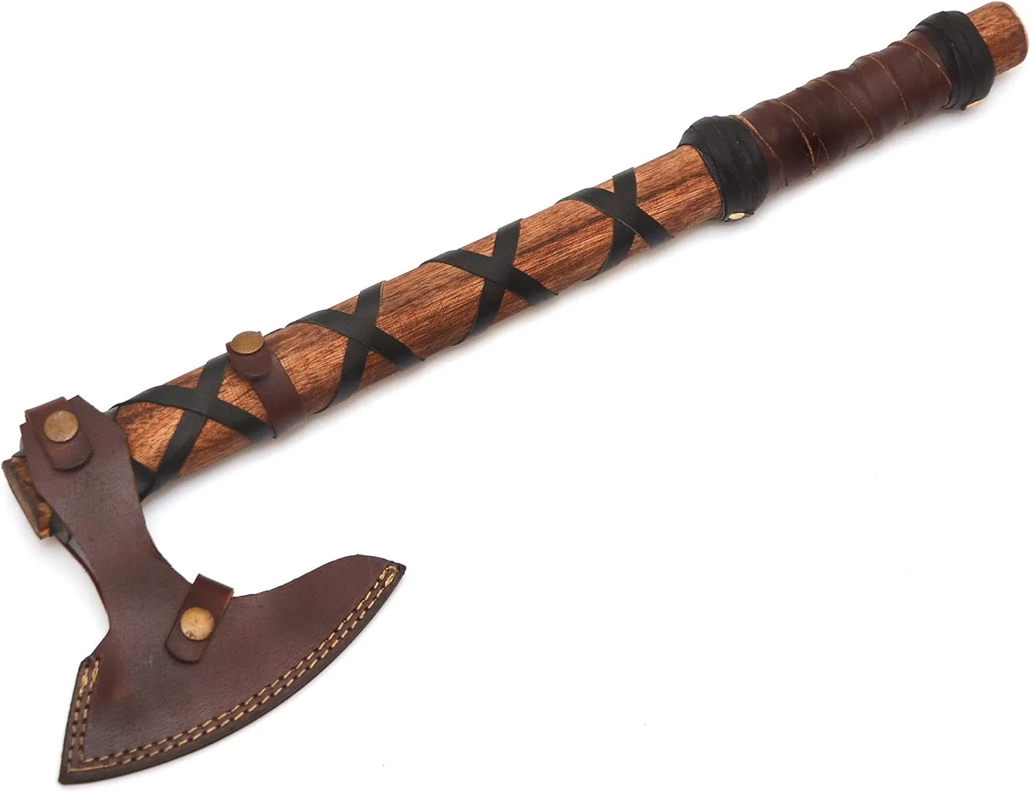 Viking Axe of Ragnar Lothbrok Axe's with Genuine Leather Sheath Hand Forged Ash Wood Handle Axes High Carbon Steel Bearded Axes Viking Gifts for Men (VK-AXE-04)