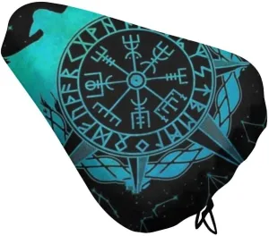 Viking Odin Raven Bike Seat Cover for Men Women Rainproof Dustproof Bicycle Seat Cover with Drawstring for Multiple Bicycles