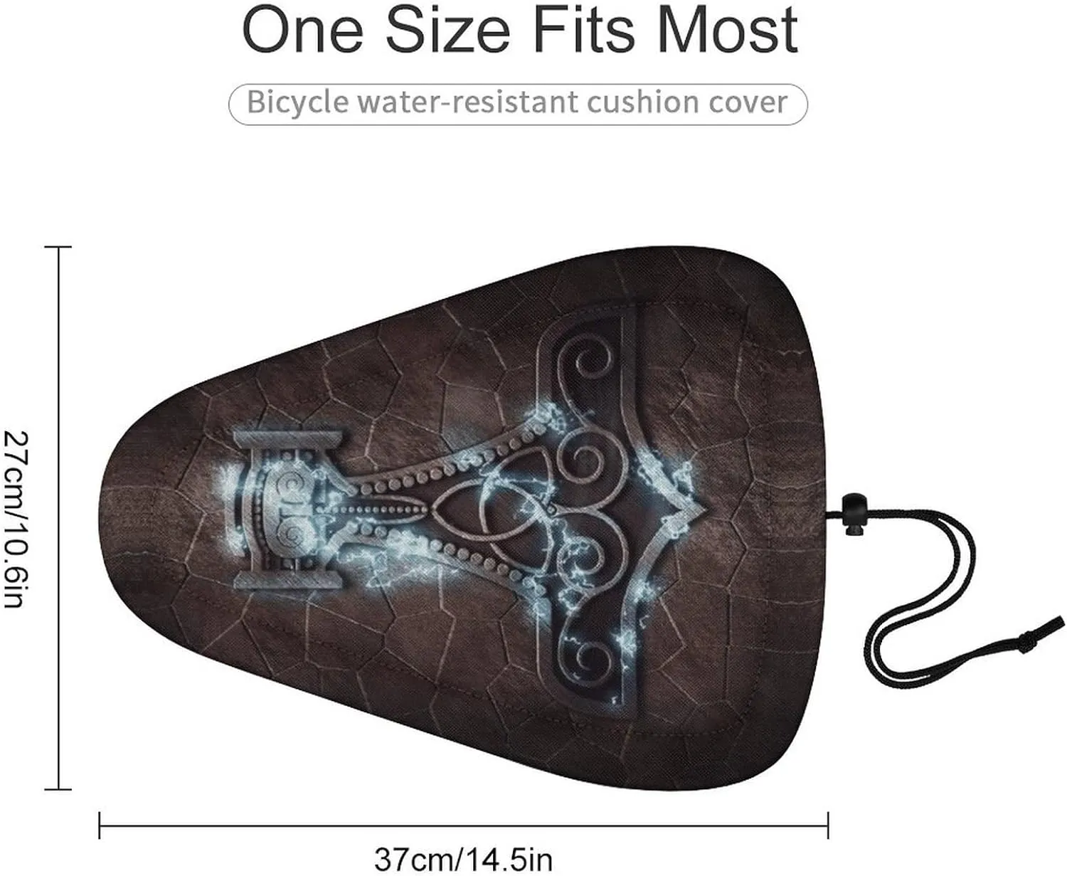 Viking Odin Raven Bike Seat Cover for Men Women Rainproof Dustproof Bicycle Seat Cover with Drawstring for Multiple Bicycles