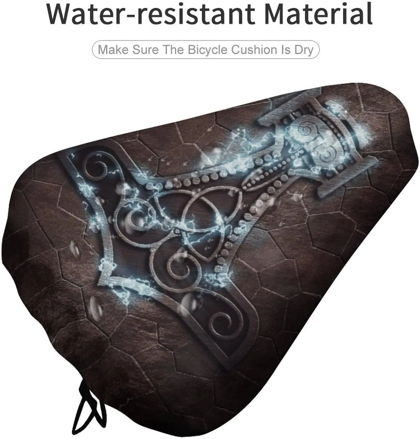 Viking Odin Raven Bike Seat Cover for Men Women Rainproof Dustproof Bicycle Seat Cover with Drawstring for Multiple Bicycles