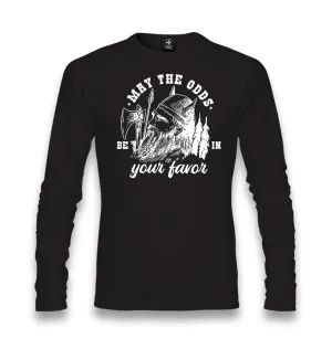 Viking Warrior Axe and Helmet Unisex Black Longsleeve