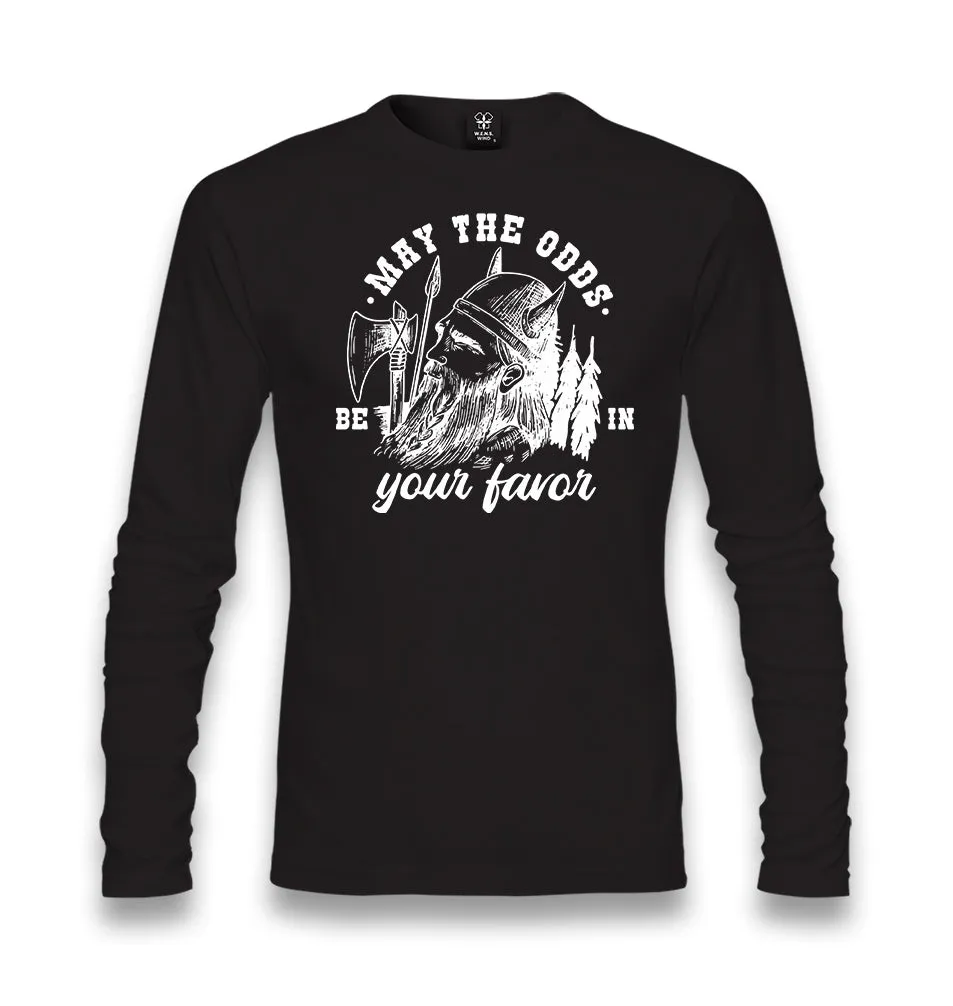 Viking Warrior Axe and Helmet Unisex Black Longsleeve