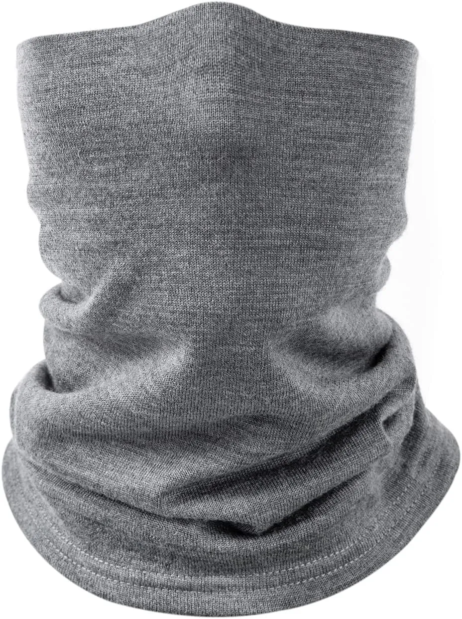 Villand 100% Merino Wool Neck Gaiter for Men and Women, Double Layer Seamless Neck Warmer for Winter Sports with Gift Box