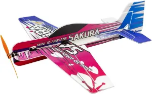 Viloga Upgrade 3D EPP Plane Sakura Aerobatic Flying Airplane, 420mm Durable Foam RC Plane Kit to Build for Adults (KIT Motor ESC Servo Mini 4CH RX(Frsky-D16), PP Sakura, Not Including Radio Control)