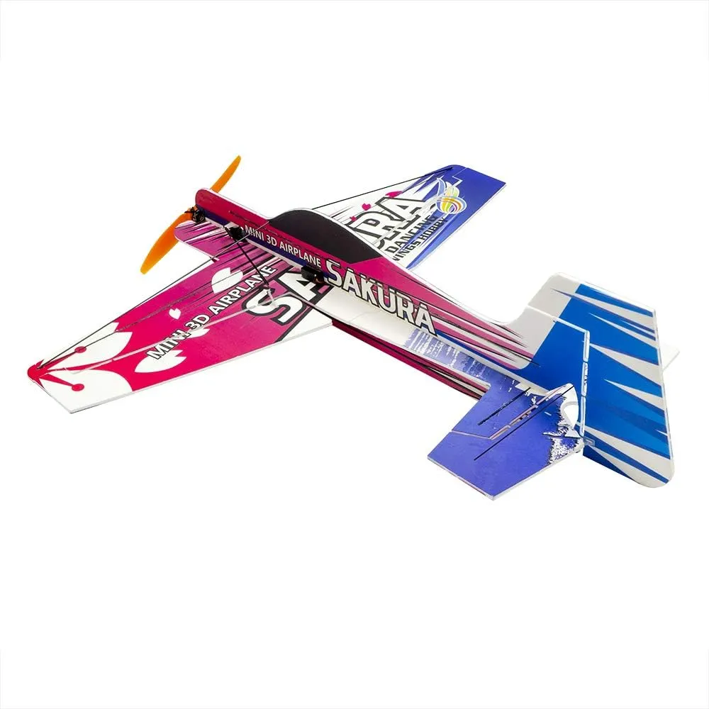 Viloga Upgrade 3D EPP Plane Sakura Aerobatic Flying Airplane, 420mm Durable Foam RC Plane Kit to Build for Adults (KIT Motor ESC Servo Mini 4CH RX(Frsky-D16), PP Sakura, Not Including Radio Control)