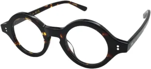 Vintage Acetate Round Eyeglasses Frames Retro Spring Hinges Glass Unisex for Men Women M001
