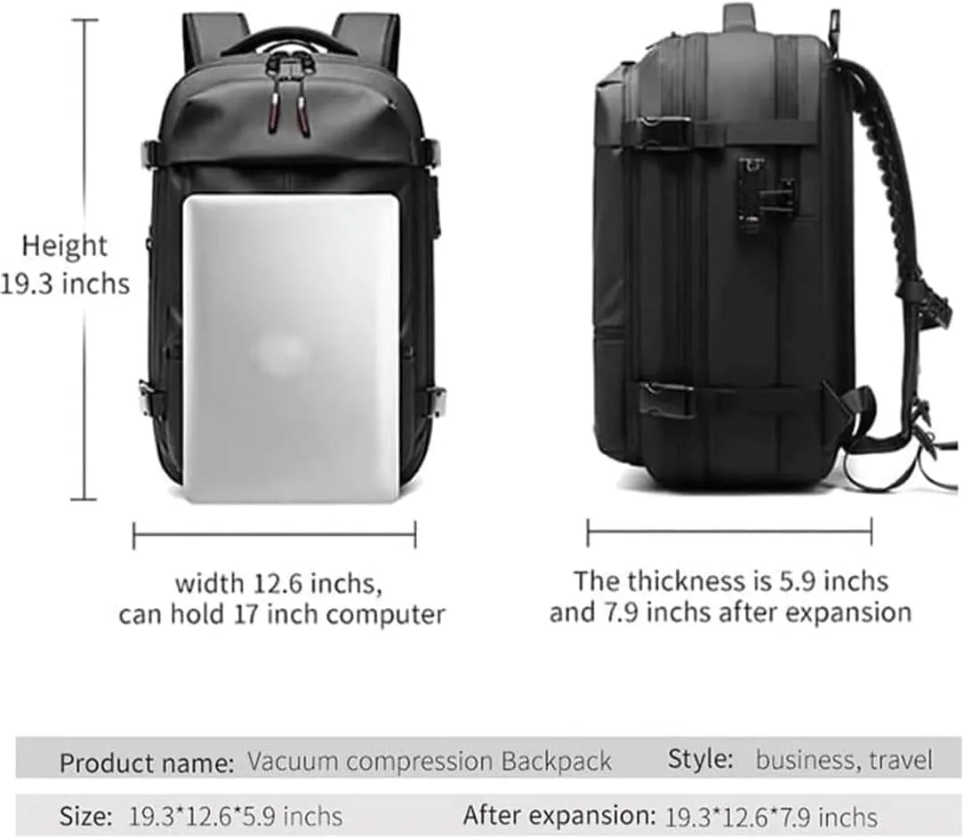 Voyagevac Backpack, 2025 Upgraded 60l Expandable Backpack with Vacuum Compression (Gray 1.0)