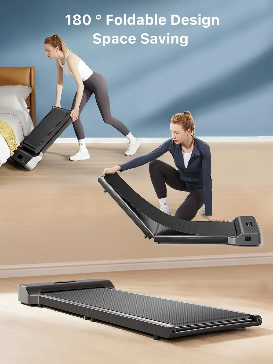 WALKINGPAD Z1 Walking Pad, Folding Under Desk Treadmill for Home Office with 242lb Capacity, 2 in 1 Portable Treadmill for Walking and Jogging Remote Control in LED Display (Gray)