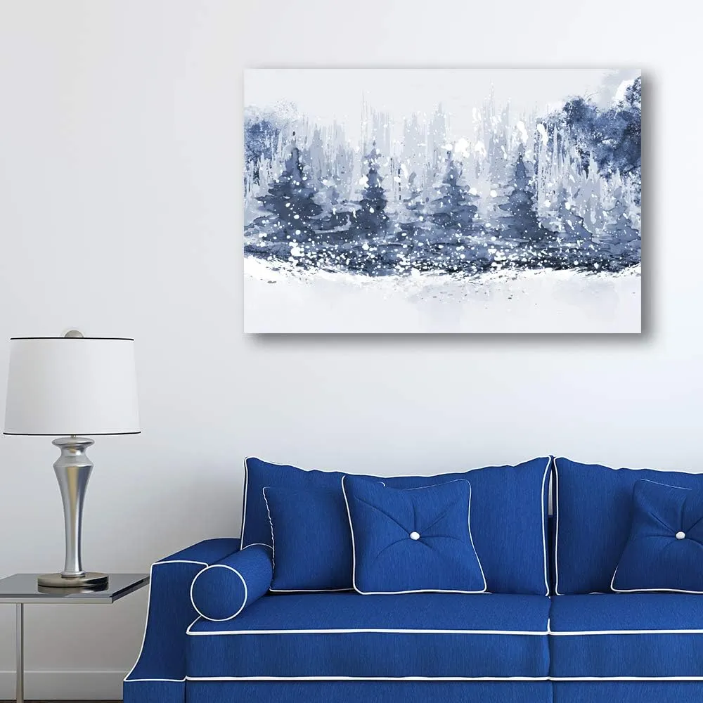 wall26 Canvas Wall Art Dusty Blue Ice World Pictures Home Wall Decorations for Bedroom Living Room Paintings Canvas Prints Framed - 12x18 inches