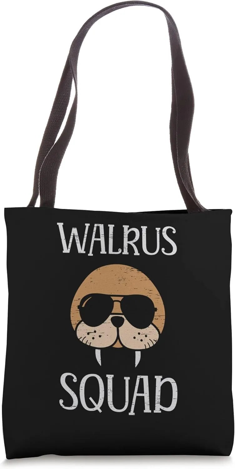 Walrus Squad Tusk Whiskers Marine Mammals Tote Bag
