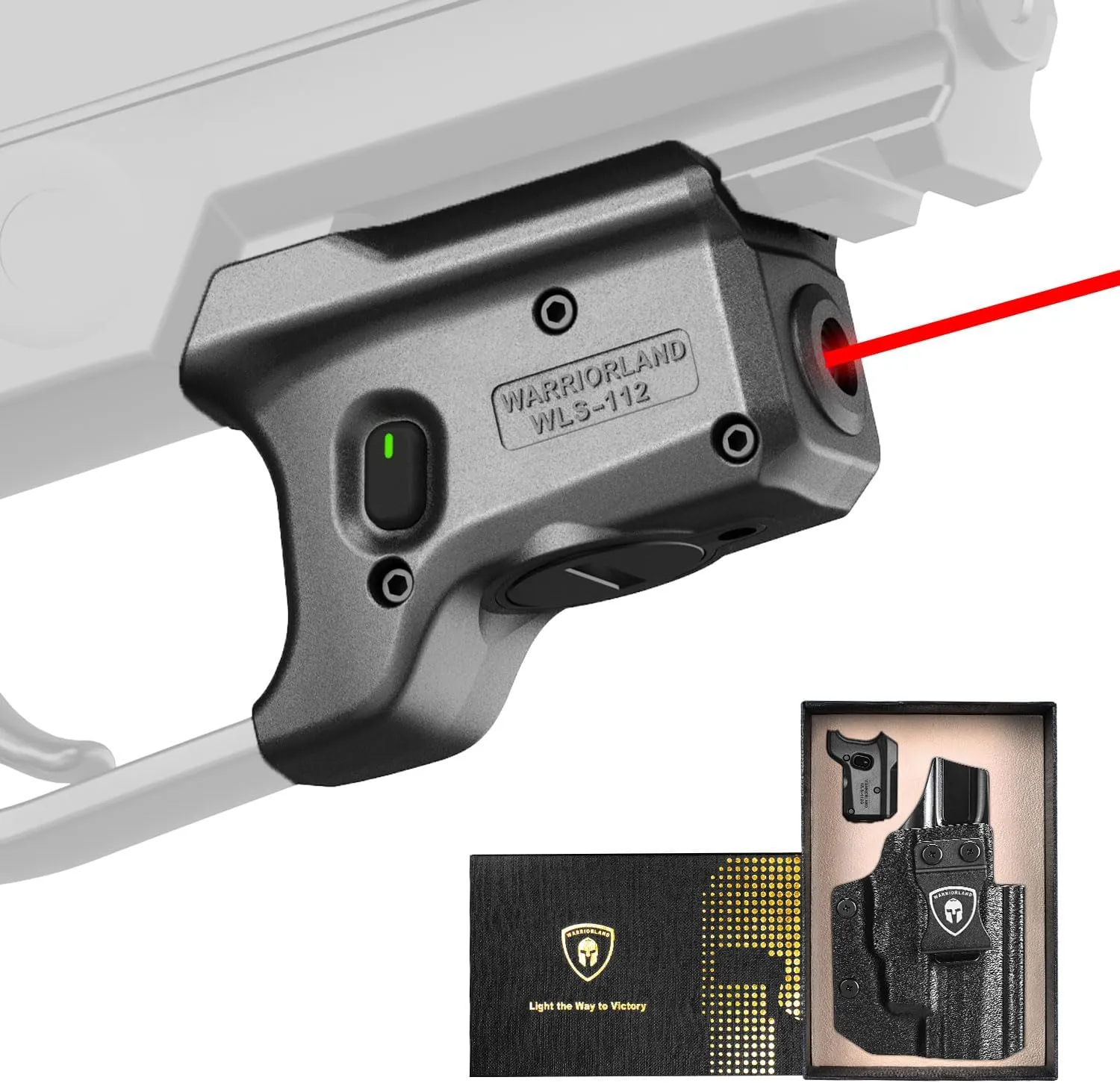 WARRIORLAND Red Laser Sight Fit P320 Compact M18 & Fullsize M17 with Kydex IWB Holster, First Red Beam Sight with Power Indicator, WLS-112 w/ P320 Holster