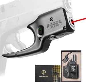 WARRIORLAND Trigger Laser Sight Fit for Glock 42 with Kydex Holster, First Laser Light with Power Indicator & Right-Hand IWB Conceal Carry Holster with Optics Cut, WLS-105 w/ G42 Holster