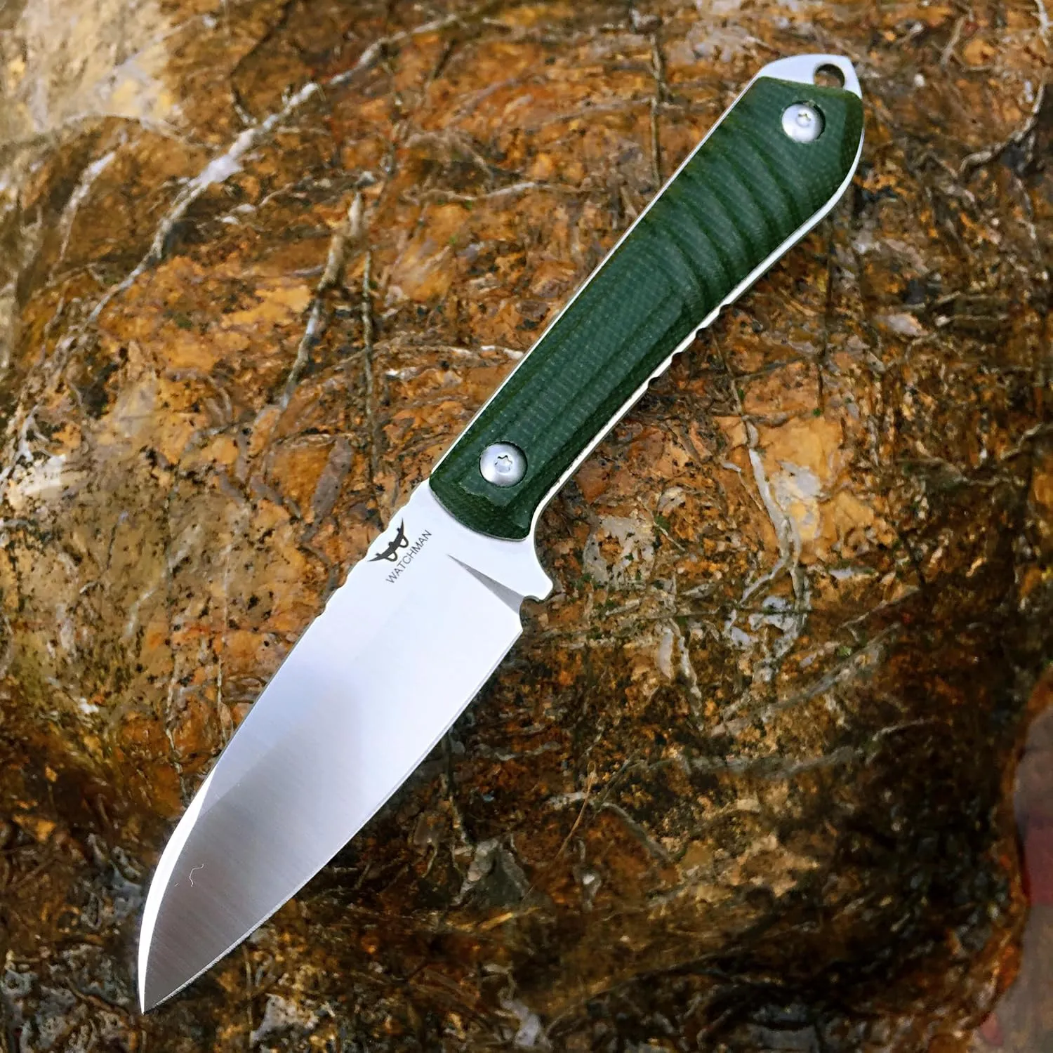 Watchman W206 EDC Fixed Blade Knife 14C28N Blade Steel Micarta Handle with Kydex Sheaths for Outdoor Activities Camping (Navy)