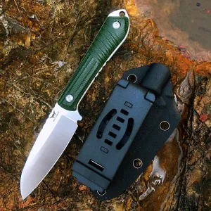 Watchman W206 EDC Fixed Blade Knife 14C28N Blade Steel Micarta Handle with Kydex Sheaths for Outdoor Activities Camping (Navy)