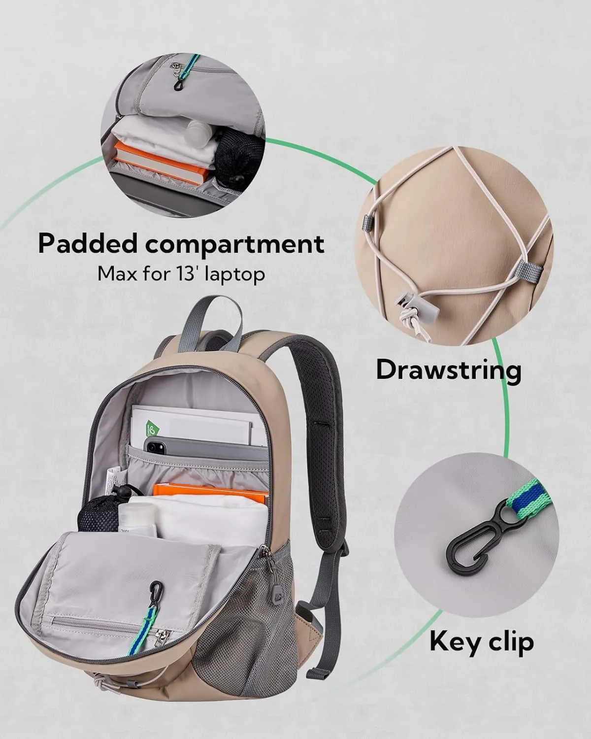 WATERFLY 12L Small Hiking Backpack: Day Pack Lightweight Travel Bag Camping Fitness Cycling Outdoor Sports Daypack For Women Men