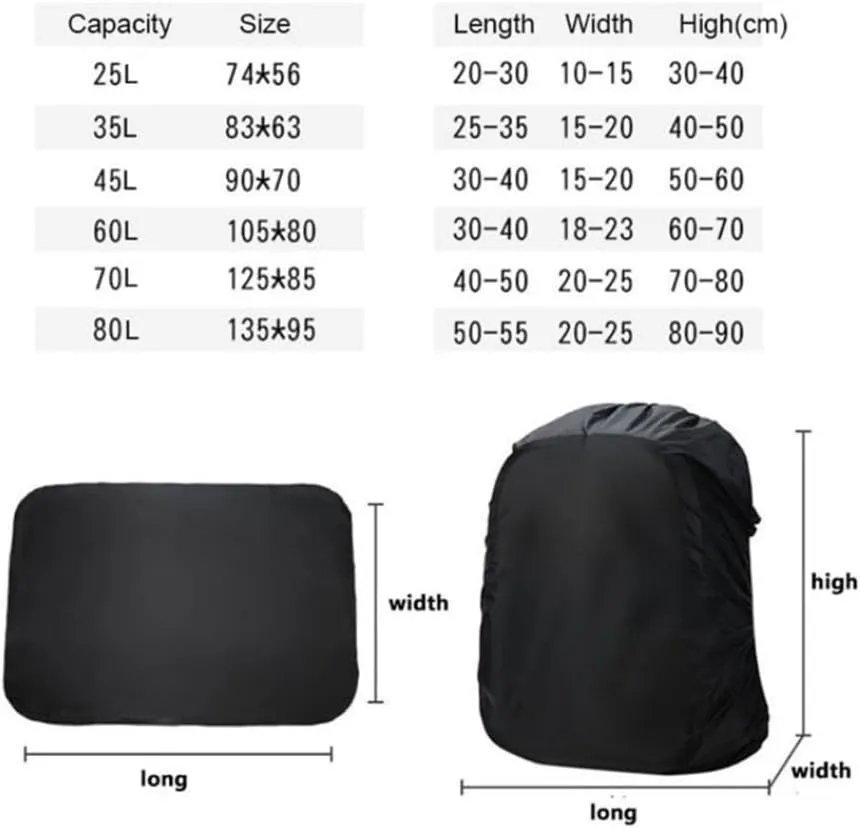 Waterproof Backpack Cover Rain Cover for Backpack Rainproof Cover Outdoor Camping Hiking Climbing Backpack Bag Cover